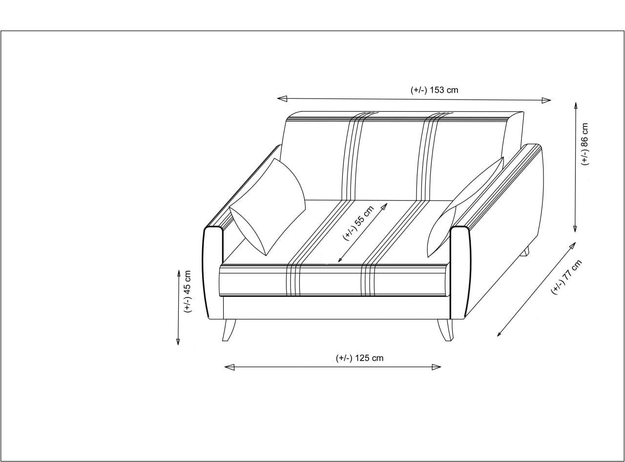 Asir Divano Letto 2 posti in tessuto Zaden Beige