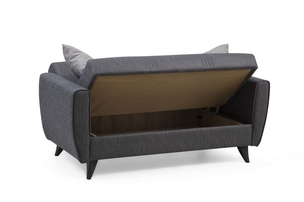Asir Divano Letto 2 posti in tessuto Zaden Grigio
