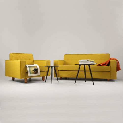 Customform Divano Letto 2 posti in tessuto Zugo Giallo