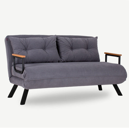 Asir Divano Letto 2 posti in velluto Sando Neutral
