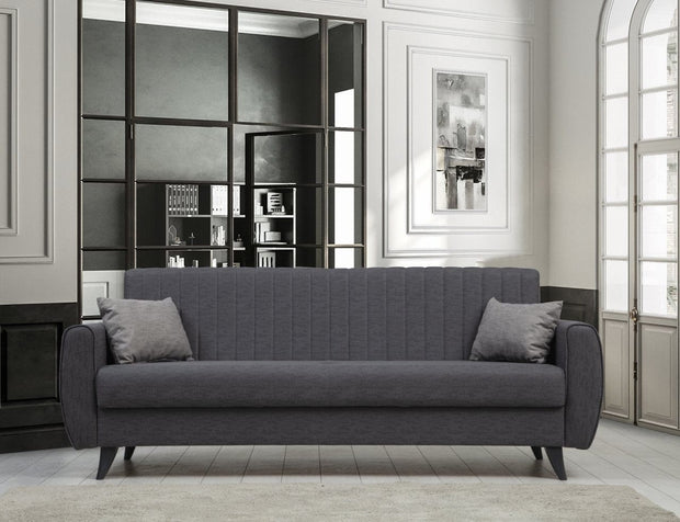 Divano Letto 3 posti in tessuto Alkon Grigio