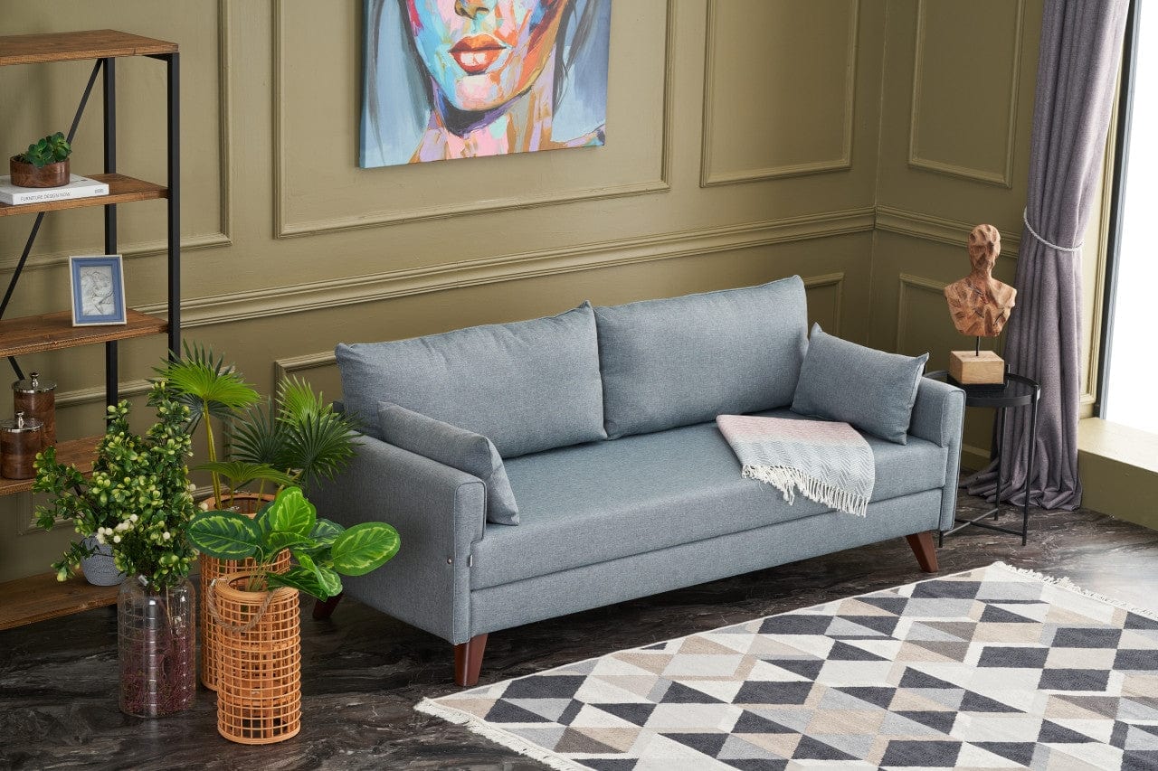 Asir Divano Letto 3 posti in tessuto Bella Blu