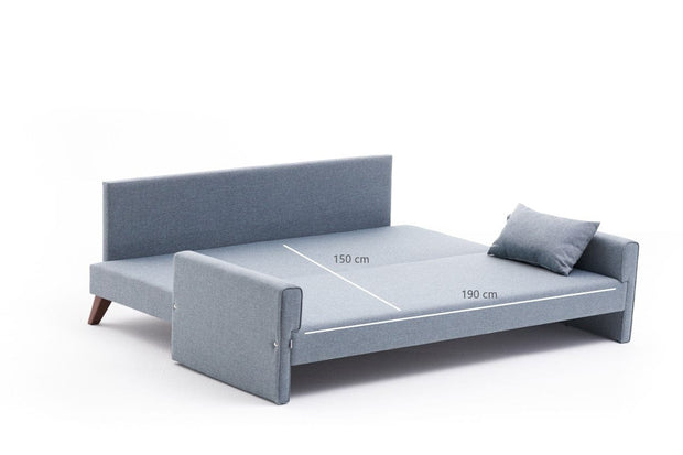 Asir Divano Letto 3 posti in tessuto Bella Blu