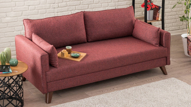 Asir Divano Letto 3 posti in tessuto Bella Bordeaux