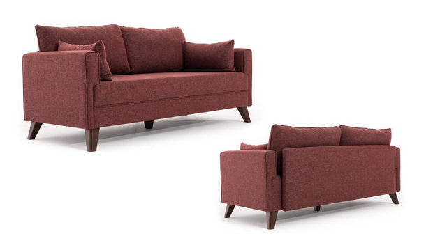 Asir Divano Letto 3 posti in tessuto Bella Bordeaux