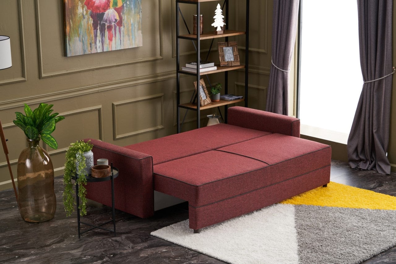 Asir Divano Letto 3 posti in tessuto Ece Bordeaux