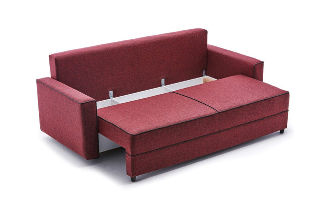 Asir Divano Letto 3 posti in tessuto Ece Bordeaux