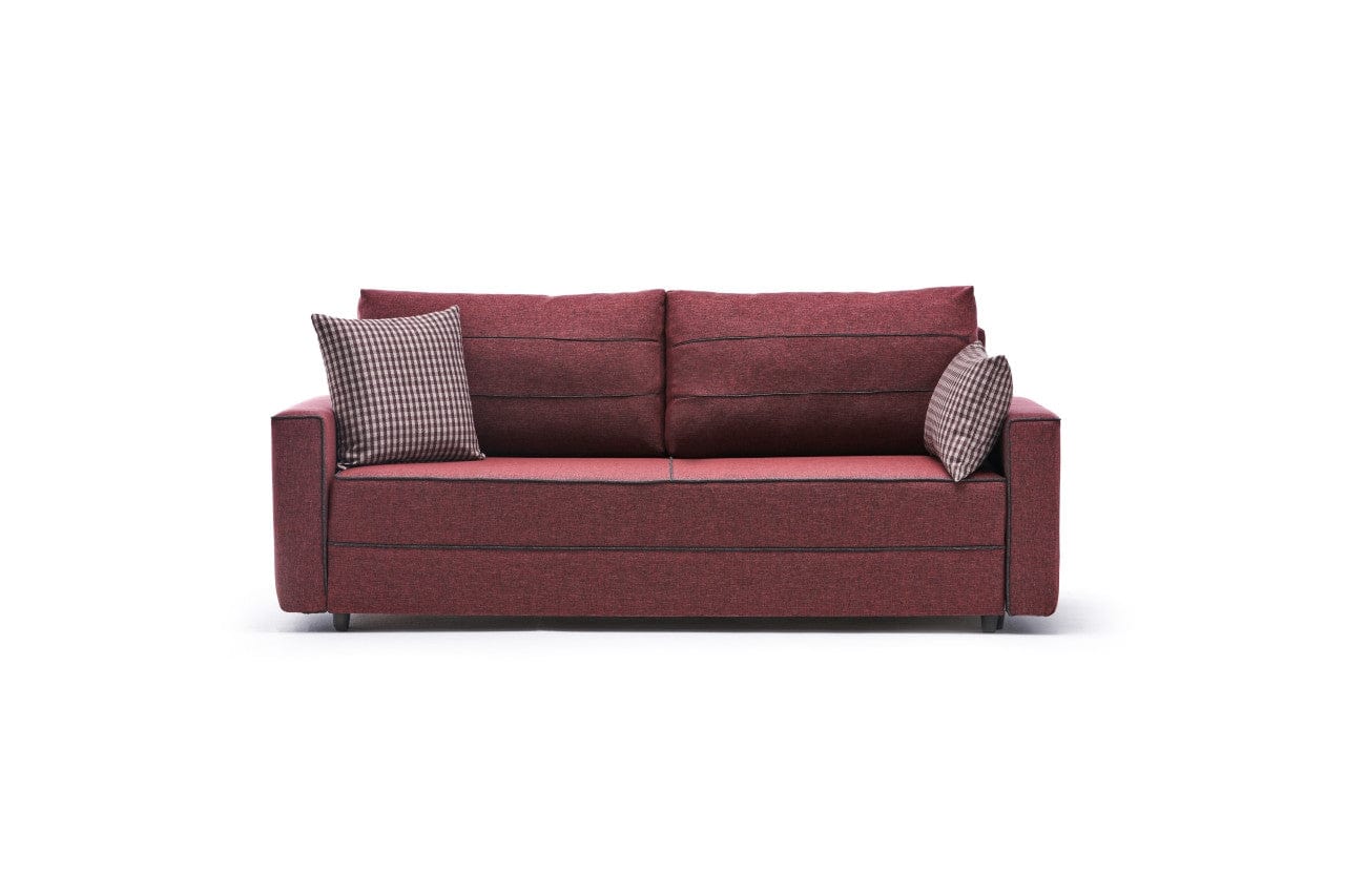 Asir Divano Letto 3 posti in tessuto Ece Bordeaux