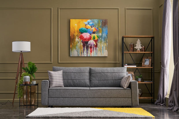 Asir Divano Letto 3 posti in tessuto Ece Grigio