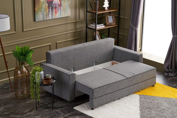 Asir Divano Letto 3 posti in tessuto Ece Grigio