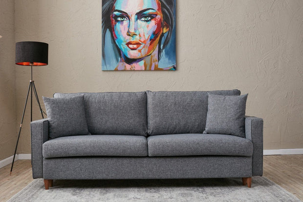 Asir Divano Letto 3 posti in tessuto Eva Grigio