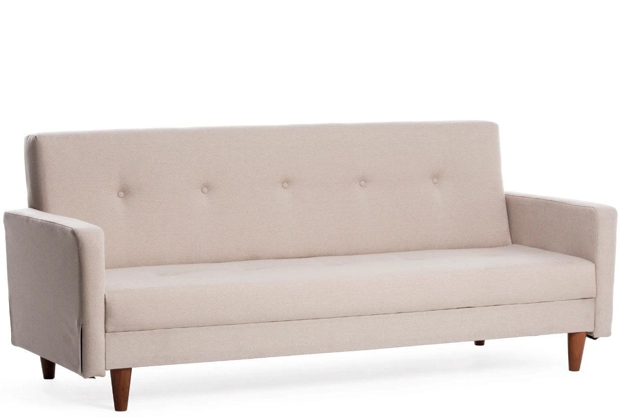 Asir Divano Letto 3 posti in tessuto Hiko Crema