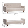 Asir Divano Letto 3 posti in tessuto Hiko Crema