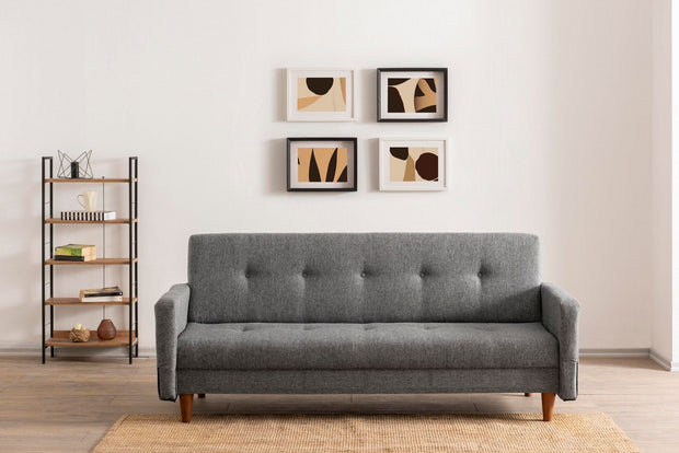 Asir Divano Letto 3 posti in tessuto Hiko Grigio