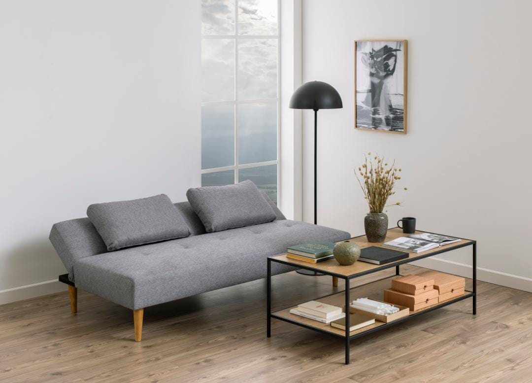 Actona Divano Letto 3 posti in tessuto Lucca Grigio