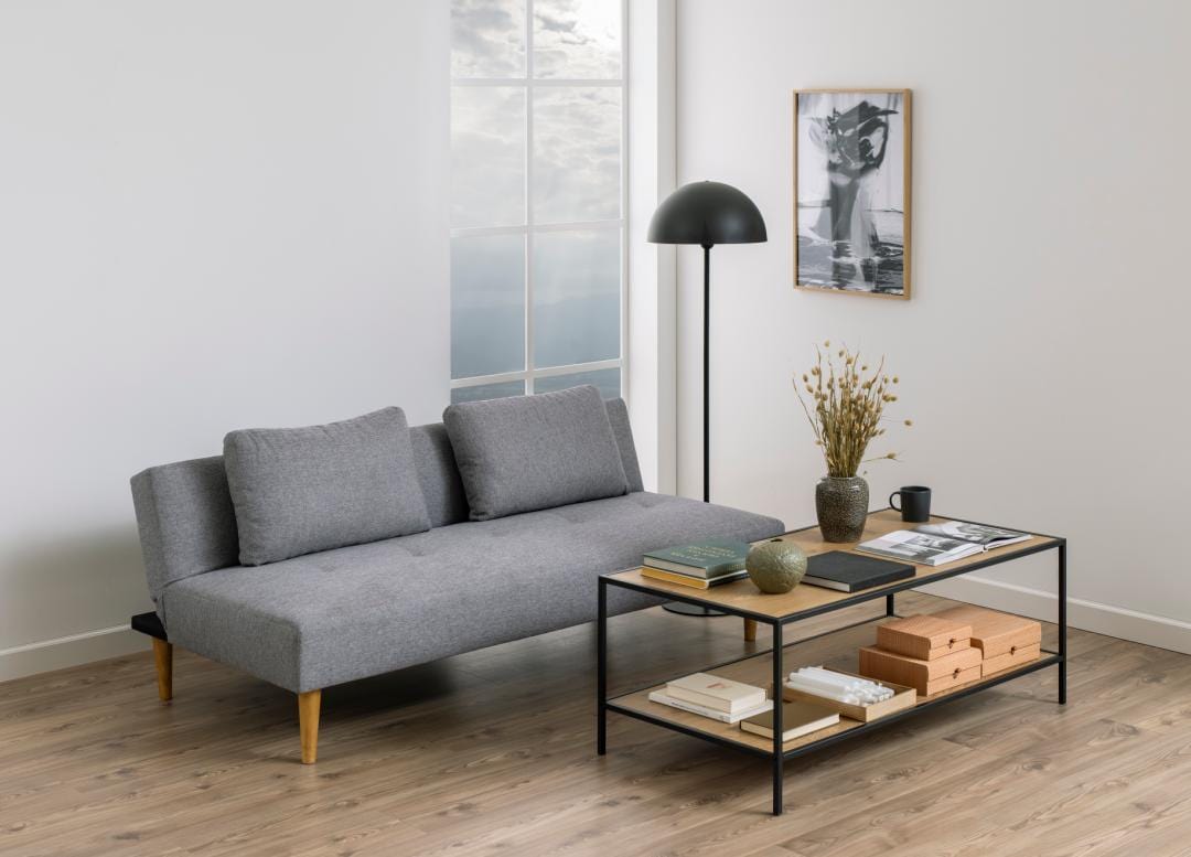 Actona Divano Letto 3 posti in tessuto Lucca Grigio