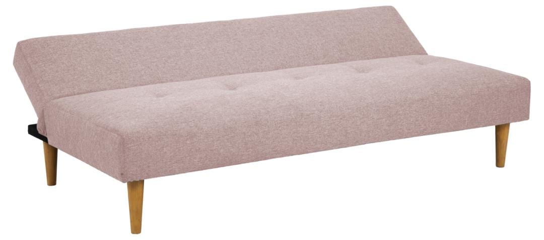 Actona Divano Letto 3 posti in tessuto Lucca Rosa