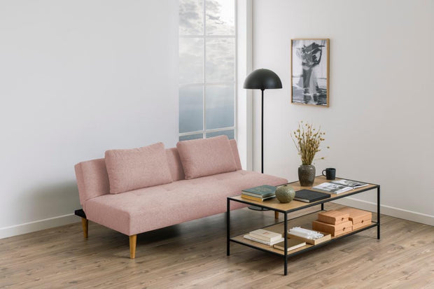 Actona Divano Letto 3 posti in tessuto Lucca Rosa