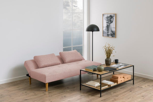 Actona Divano Letto 3 posti in tessuto Lucca Rosa