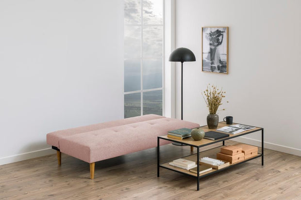 Actona Divano Letto 3 posti in tessuto Lucca Rosa