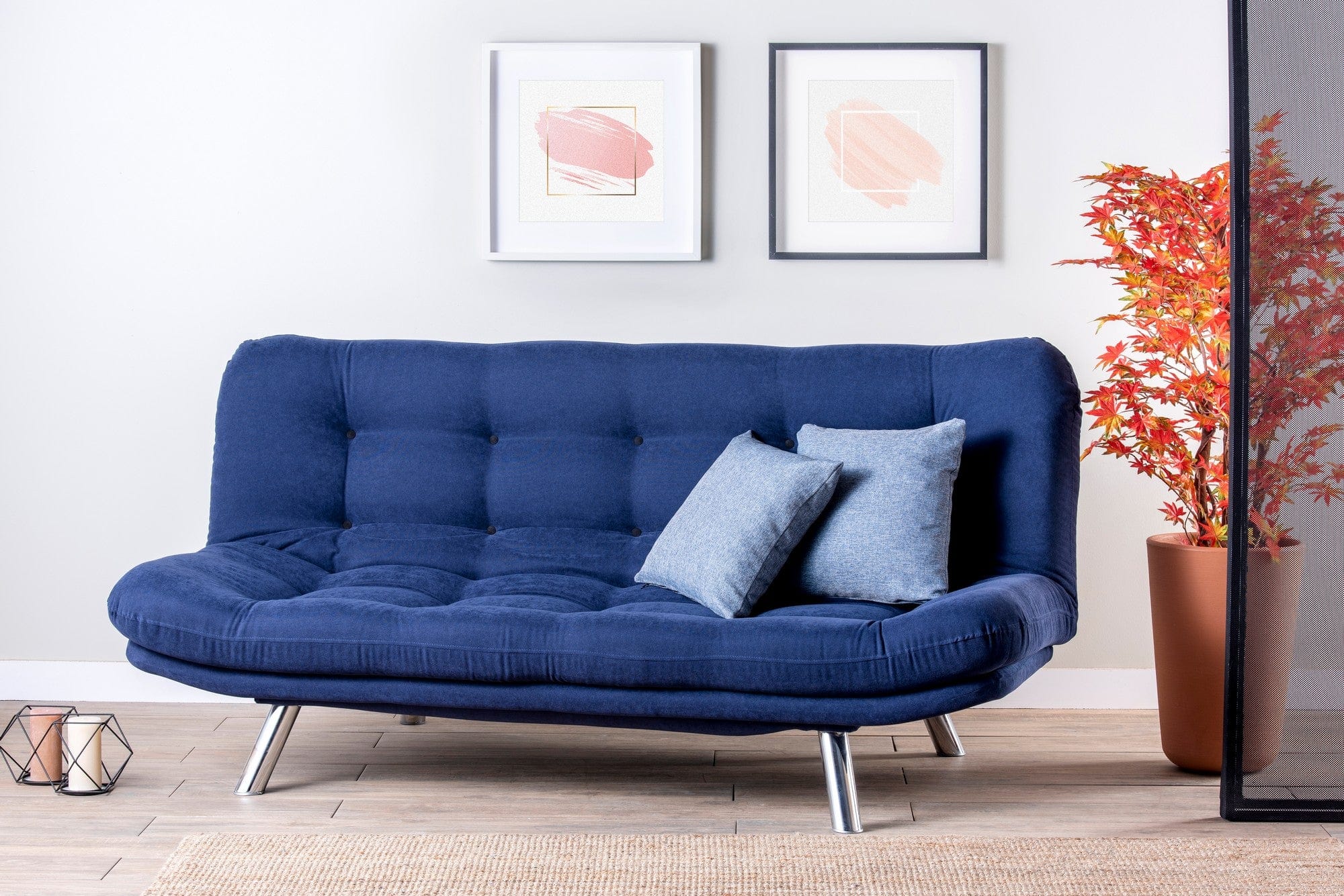 Asir Divano Letto 3 posti in tessuto Misa Blu