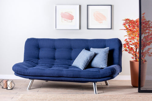 Asir Divano Letto 3 posti in tessuto Misa Blu