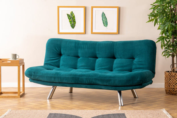 Asir Divano Letto 3 posti in tessuto Misa Blu