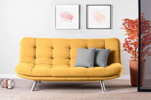 Asir Divano Letto 3 posti in tessuto Misa Giallo