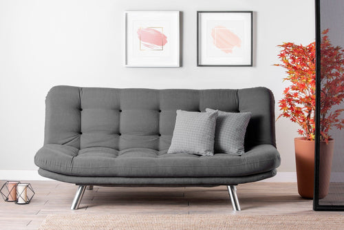 Asir Divano Letto 3 posti in tessuto Misa Grigio