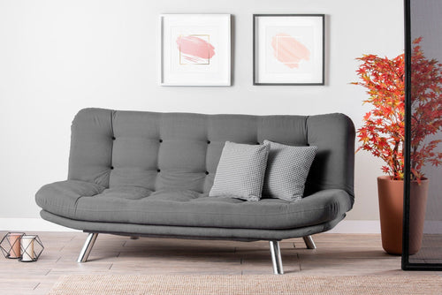 Asir Divano Letto 3 posti in tessuto Misa Grigio