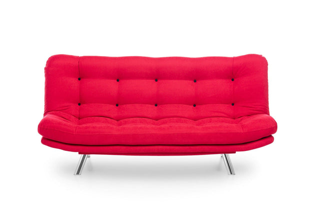 Asir Divano Letto 3 posti in tessuto Misa Rosso