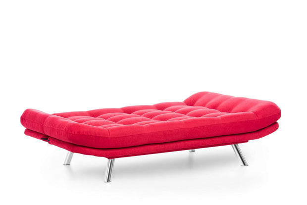 Asir Divano Letto 3 posti in tessuto Misa Rosso