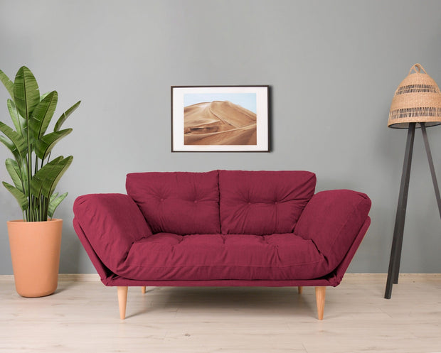 Asir Divano Letto 3 posti in tessuto Nina Rosso