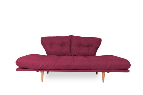 Asir Divano Letto 3 posti in tessuto Nina Rosso