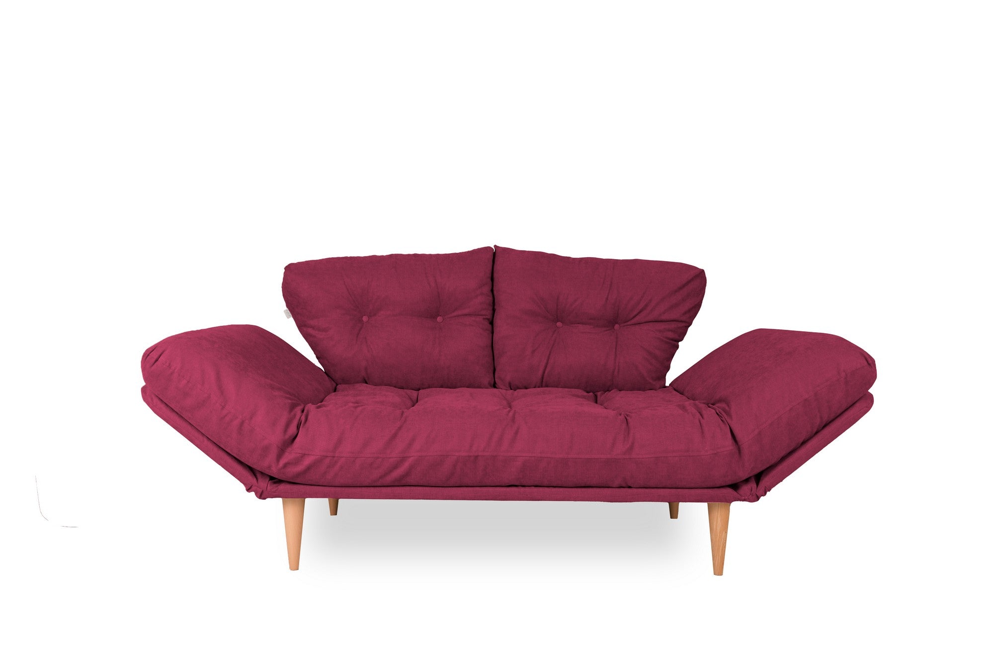 Asir Divano Letto 3 posti in tessuto Nina Rosso