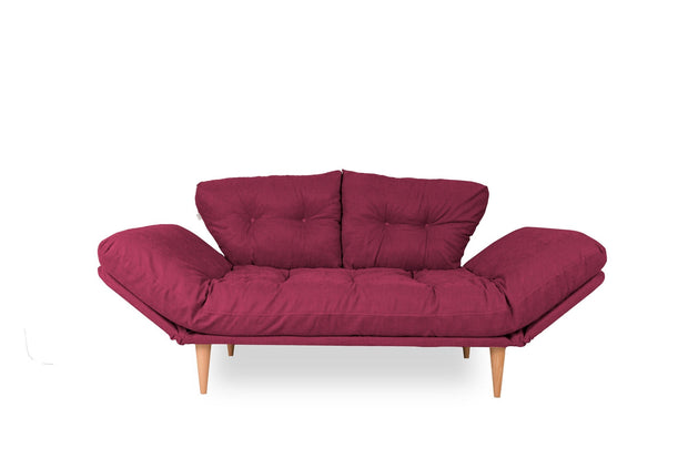 Asir Divano Letto 3 posti in tessuto Nina Rosso