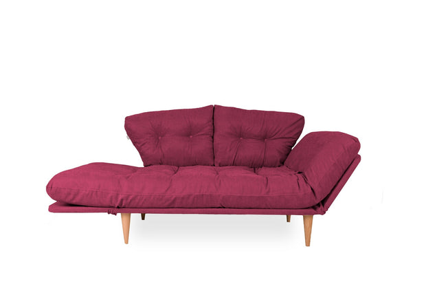 Asir Divano Letto 3 posti in tessuto Nina Rosso