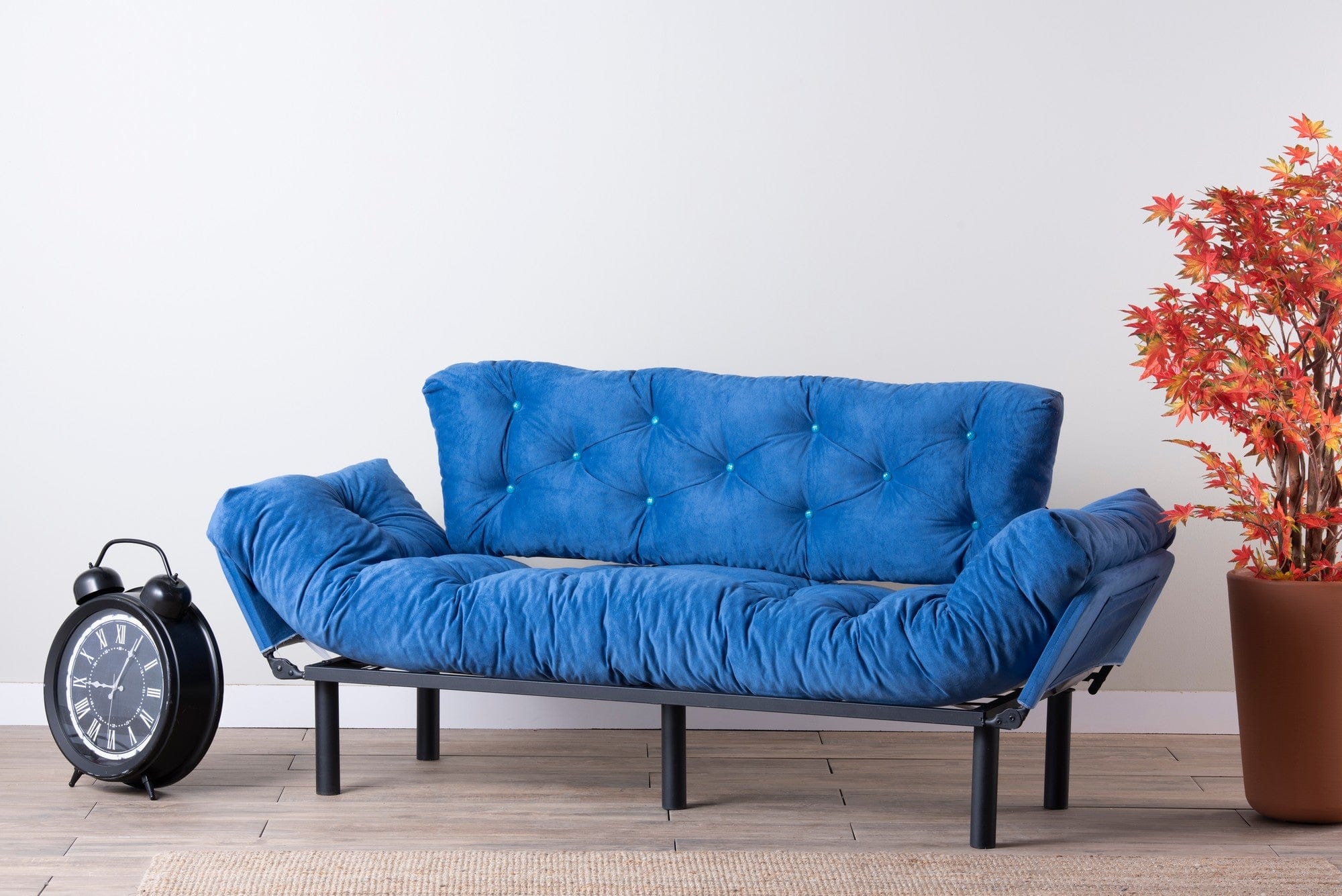 Asir Divano Letto 3 posti in tessuto Nitta Blu