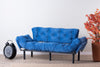 Asir Divano Letto 3 posti in tessuto Nitta Blu
