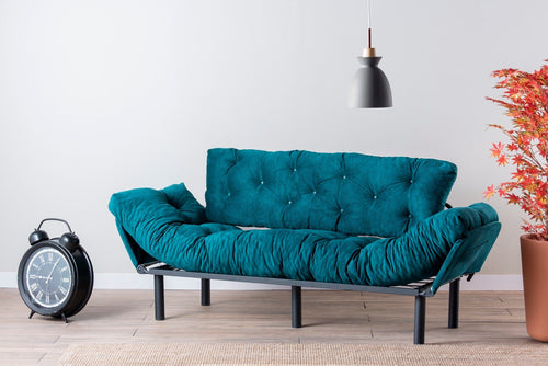 Asir Divano Letto 3 posti in tessuto Nitta Blu