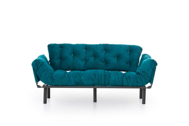 Asir Divano Letto 3 posti in tessuto Nitta Blu