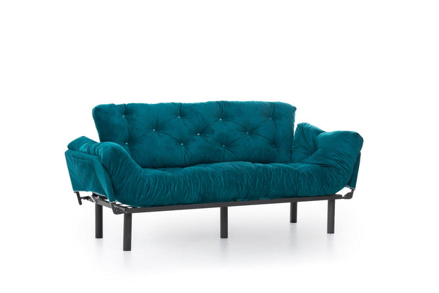 Asir Divano Letto 3 posti in tessuto Nitta Blu