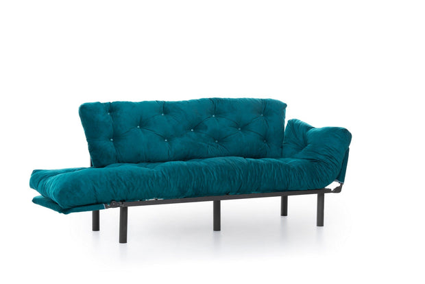 Asir Divano Letto 3 posti in tessuto Nitta Blu