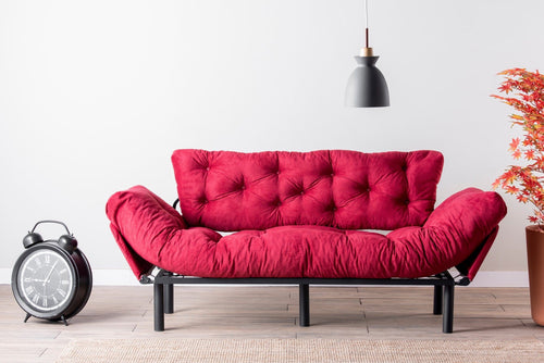 Asir Divano Letto 3 posti in tessuto Nitta Bordeaux