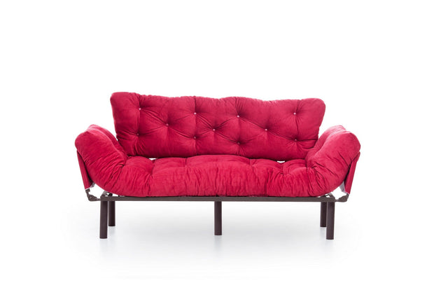 Asir Divano Letto 3 posti in tessuto Nitta Bordeaux