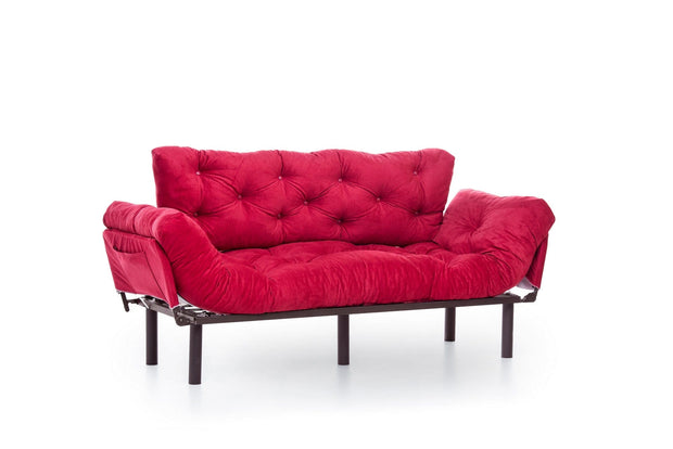 Asir Divano Letto 3 posti in tessuto Nitta Bordeaux