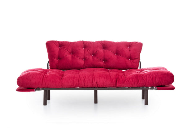 Asir Divano Letto 3 posti in tessuto Nitta Bordeaux