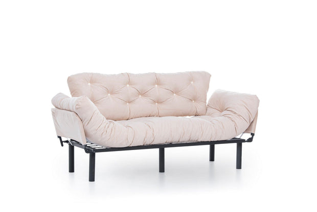 Divano Letto 3 posti in tessuto Nitta Crema (3)