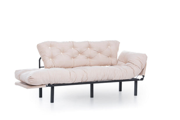 Divano Letto 3 posti in tessuto Nitta Crema (5)