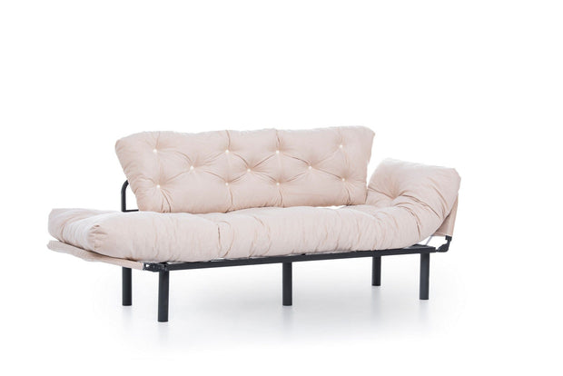 Divano Letto 3 posti in tessuto Nitta Crema (6)